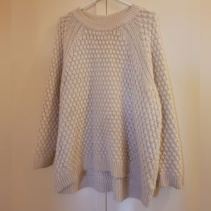 Beige crocheted knit sweater